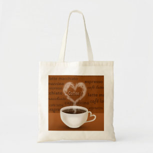 Coffee? Heart Shaped Smoke Tote Bag