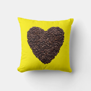 Coffee Heart Throw Pillow