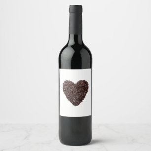 Coffee Heart Wine Label