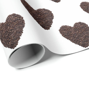 Coffee Heart Wooden Box Sign Wrapping Paper
