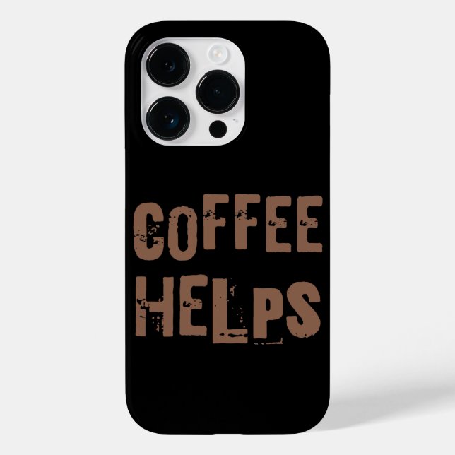 coffee helps funny retro typography cafe saying Case-Mate iPhone case (Back)