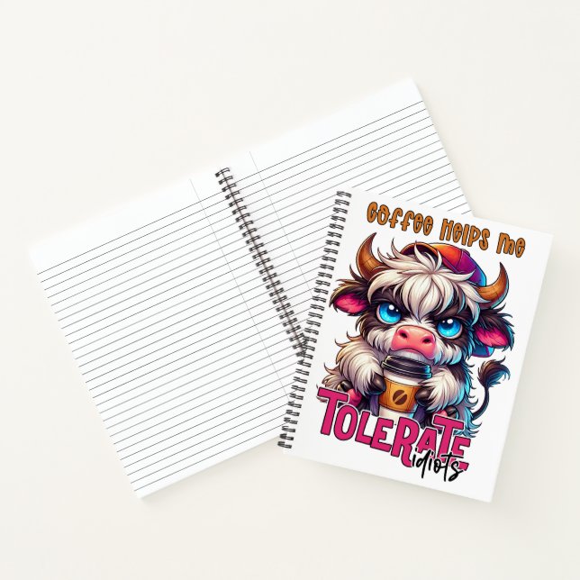 Coffee Helps Me Tolerate Idiots  Notebook (Inside)