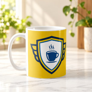 Coffee Hero Superhero Shield Yellow Mug