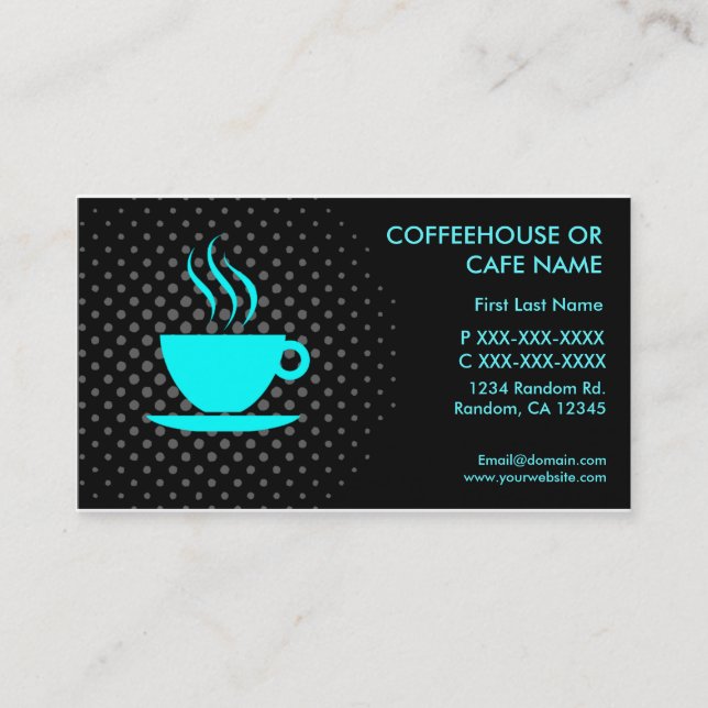 Coffee house cafe custom business card (Front)