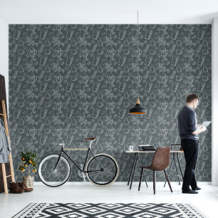 Coffee House Chalk Board Art Wallpaper