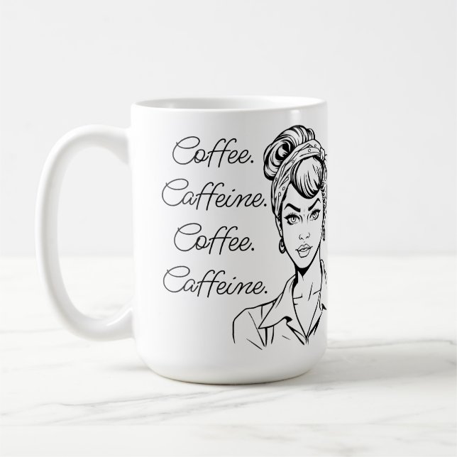Coffee Humour | Coffee, Caffeine, Repeat Mug (Left)
