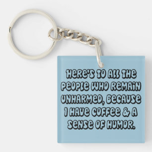 Coffee Humour Double-Sided Key Chain