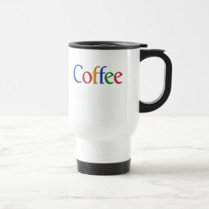 coffee in google font travel mug