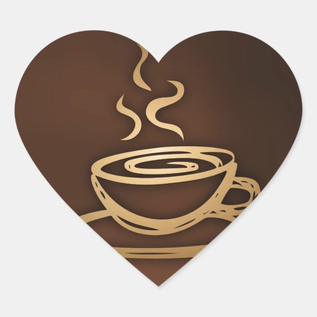Coffee In My Cup Heart Sticker (Front)