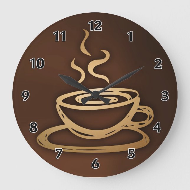 Coffee In My Cup Large Clock (Front)