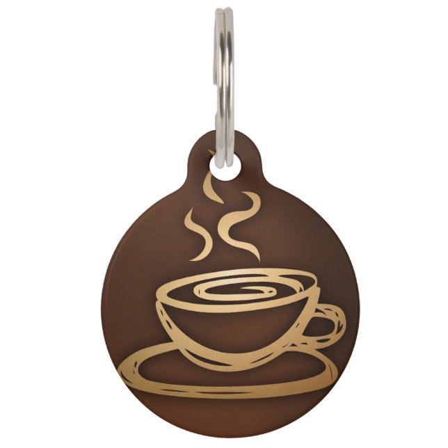 Coffee In My Cup Pet Tag (Front)