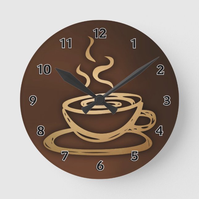 Coffee In My Cup Round Clock (Front)