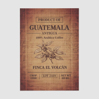 Coffee Info Text On Burlap Sack Bag FD5 Decoupage Tissue Paper