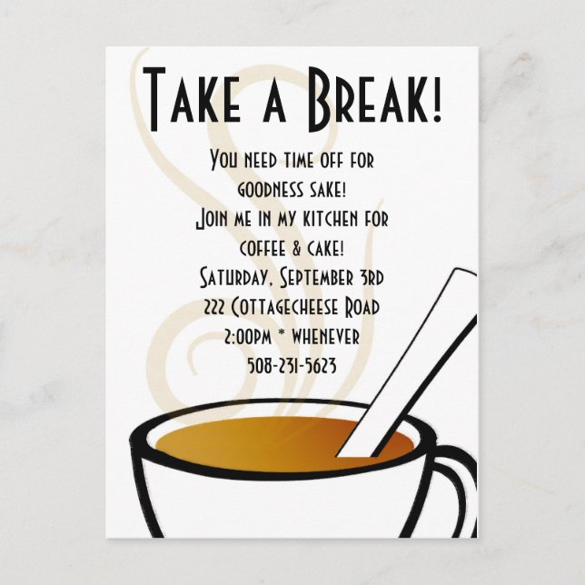 Coffee Invitation Postcard (Front)