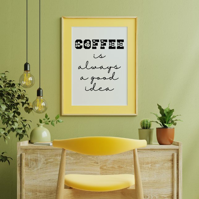 Coffee Is Always A Good Idea Funny Poster (Creator Uploaded)