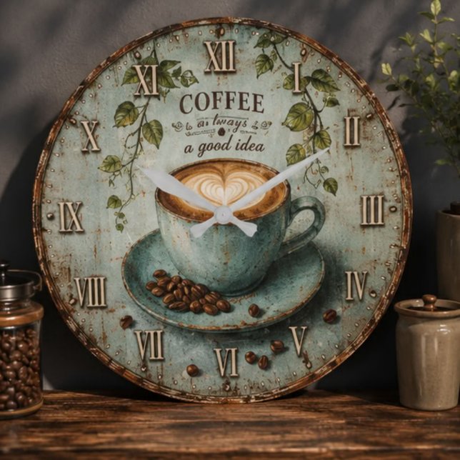Coffee Is Always a Good Idea Large Clock (Creator Uploaded)