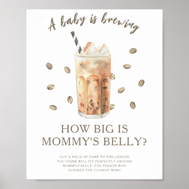 Coffee is brewing How big is mommy's belly game  Poster (Front)