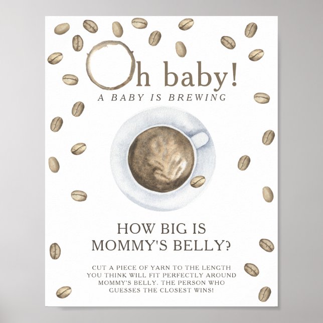 Coffee is brewing How big is mommy's belly game  Poster (Front)