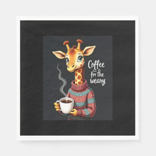 Coffee is for the Weary Funny Giraffe Coffee Lover Napkin