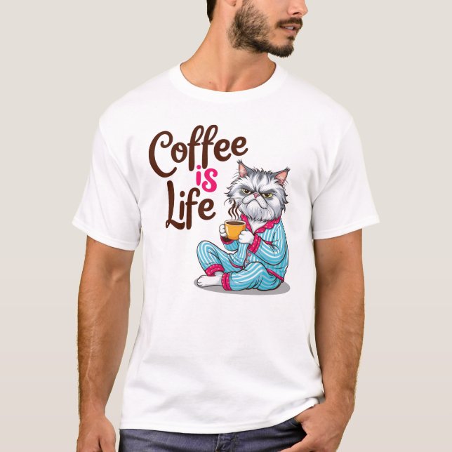 Coffee is Life with Grumpy Cat Shirt (Front)