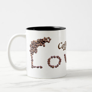 Coffee is my Love caffeine coffee beans Two-Tone Coffee Mug