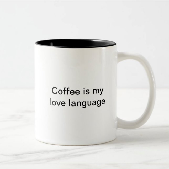Coffee is my love language (left handed) Two-Tone coffee mug (Creator Uploaded)