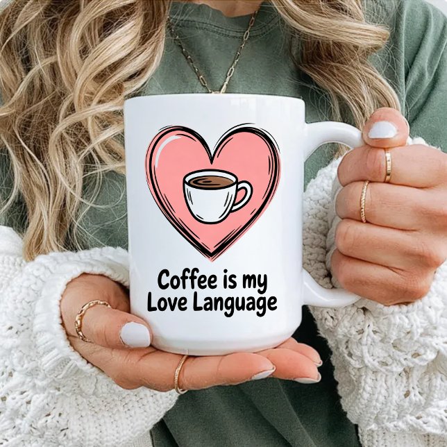 Coffee is My Love Language Two-Tone Coffee Mug (Creator Uploaded)