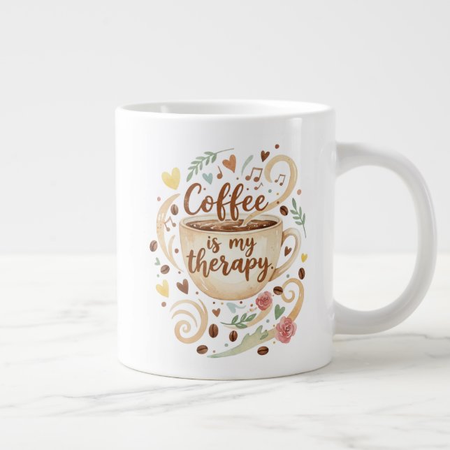 Coffee Is My Therapy 20oz  Large Coffee Mug (Right)