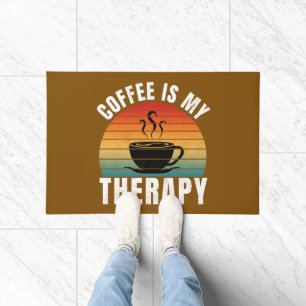 coffee is my therapy caffeine funny coffee lover  doormat