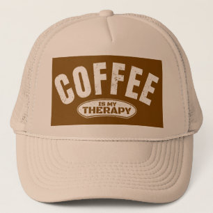 coffee is my therapy caffeine funny typography  trucker hat