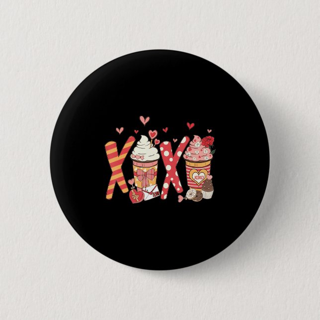 Coffee Is My Valentine Funny Teacher Coffee Lover  2 Inch Round Button (Front)