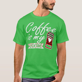 Coffee is My valentine Red Buffalo Plaid  for wome T-Shirt