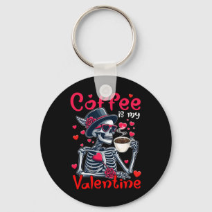 Coffee Is My Valentine X-ray Skeleton Sungles Coff Keychain