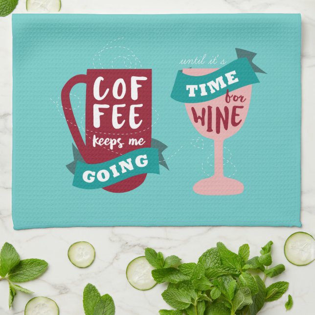 Coffee Keeps Me Going Kitchen Towel (Folded)