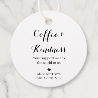 Coffee & Kindness Round Café Gift Tag
