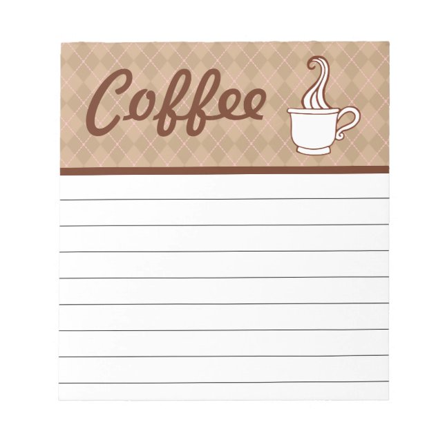 Coffee Kitchen Notepad Shopping List Gift (Front)