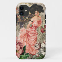 Coffee Lady Victorian Woman Pink Rich Gown