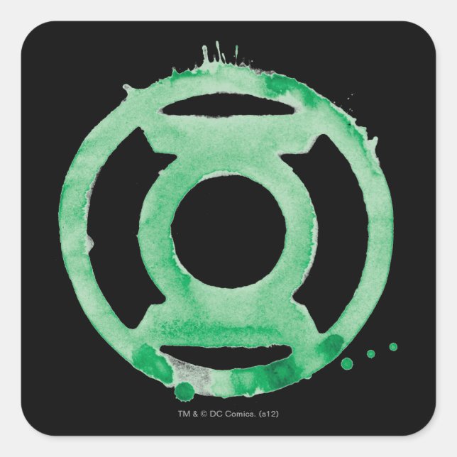 Coffee Lantern Symbol - Green Square Sticker (Front)