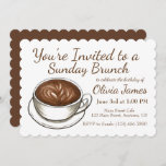 Coffee Latte Birthday Bridal Wedding Shower Brunch Invitation<br><div class="desc">Invitation features an original illustration of a delicious coffee latte,  with brown text and accents. Simply personalize with your information for a one-of-a-kind bridal shower,  birthday party,  or engagement brunch invitation.

Don't see what you're looking for? Need help with customization? Contact Rebecca to have something designed just for you.</div>