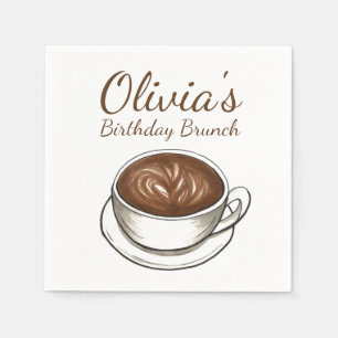 Coffee Latte Cappuccino Birthday Party Brunch Napkin