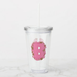 Coffee Letter B: Monogram Initial Acrylic Tumbler