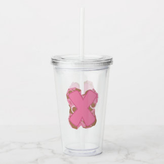Coffee Letter X: Monogram Initial Acrylic Tumbler