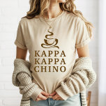 Coffee Life Funny Kappa Kappa Chino Tri-Blend Shirt<br><div class="desc">Campus coffee shop spirit with a Greek twist, our “Kappa Kappa Chino” Greek Lifestyle T-shirt is the perfect choice for coffee lovers! Featuring a playful steaming coffee cup graphic and bold collegiate lettering in espresso brown on an oatmeal beige tshirt, this tee is perfect for coffee lovers in sororities, clubs,...</div>
