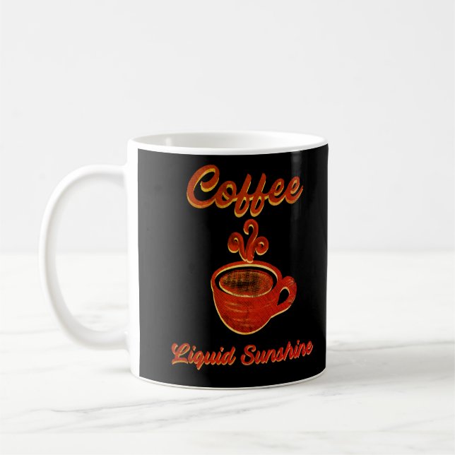Coffee Liquid Sunshine - Retro Coffee Lover Gift Mug (Left)