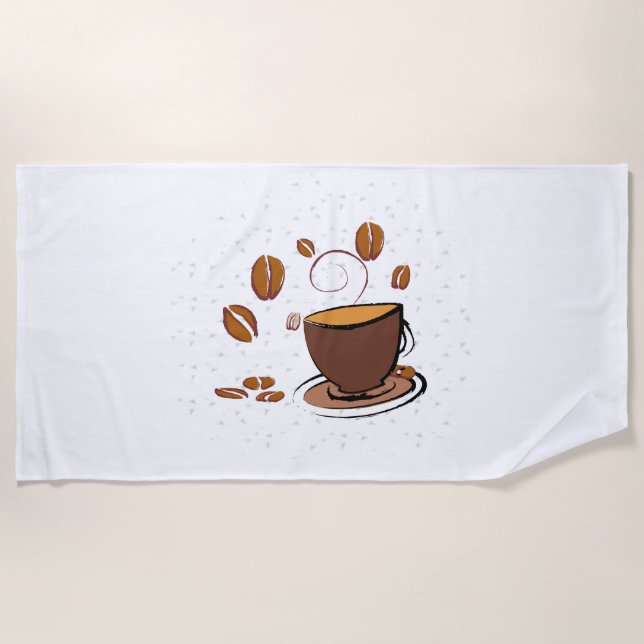 Coffee Love Beach Towel (Front)
