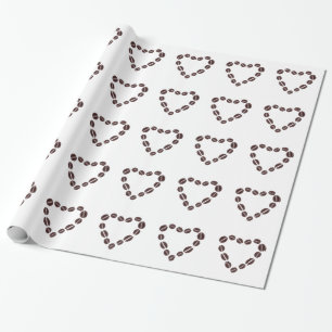 Coffee Love Coffee Bean Heart Wrapping Paper