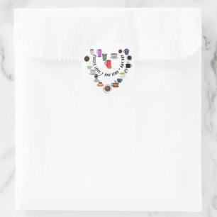 Coffee Love Coffee Heart Classic Round Sticker