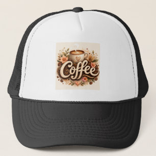 Coffee Love Floral Trucker Hat