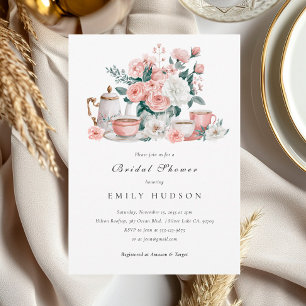 Coffee Love is Brewing Floral Bridal Shower Invitation