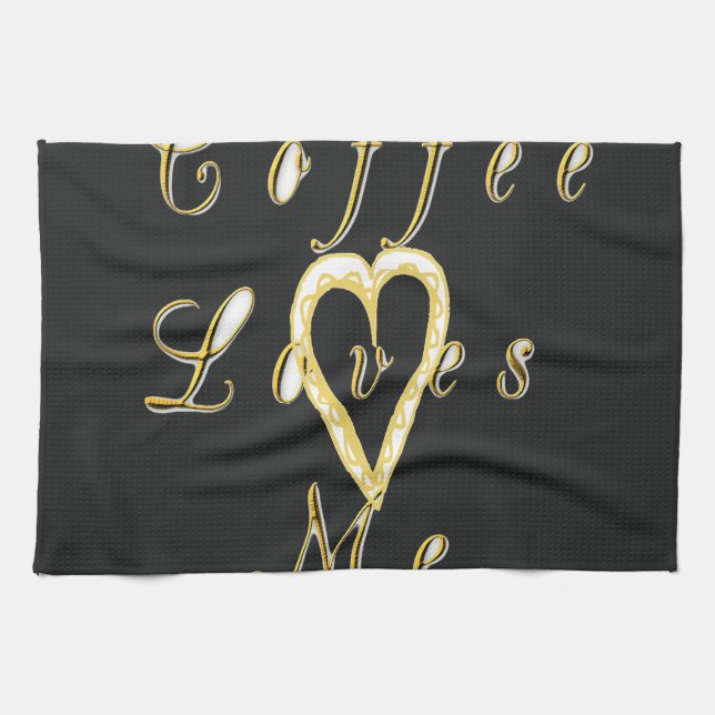 Coffee love me. kitchen towel (Horizontal)